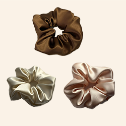 Handmade Mulberry Silk Scrunchies Set of 3 | 40 Momme | Zero Damage Hair Ties for Women